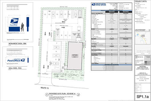 Sceme A site plan for post office