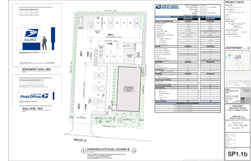 Sceme B site plan for post office